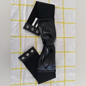 Betsey Johnson Black Belt with Silver Buckle